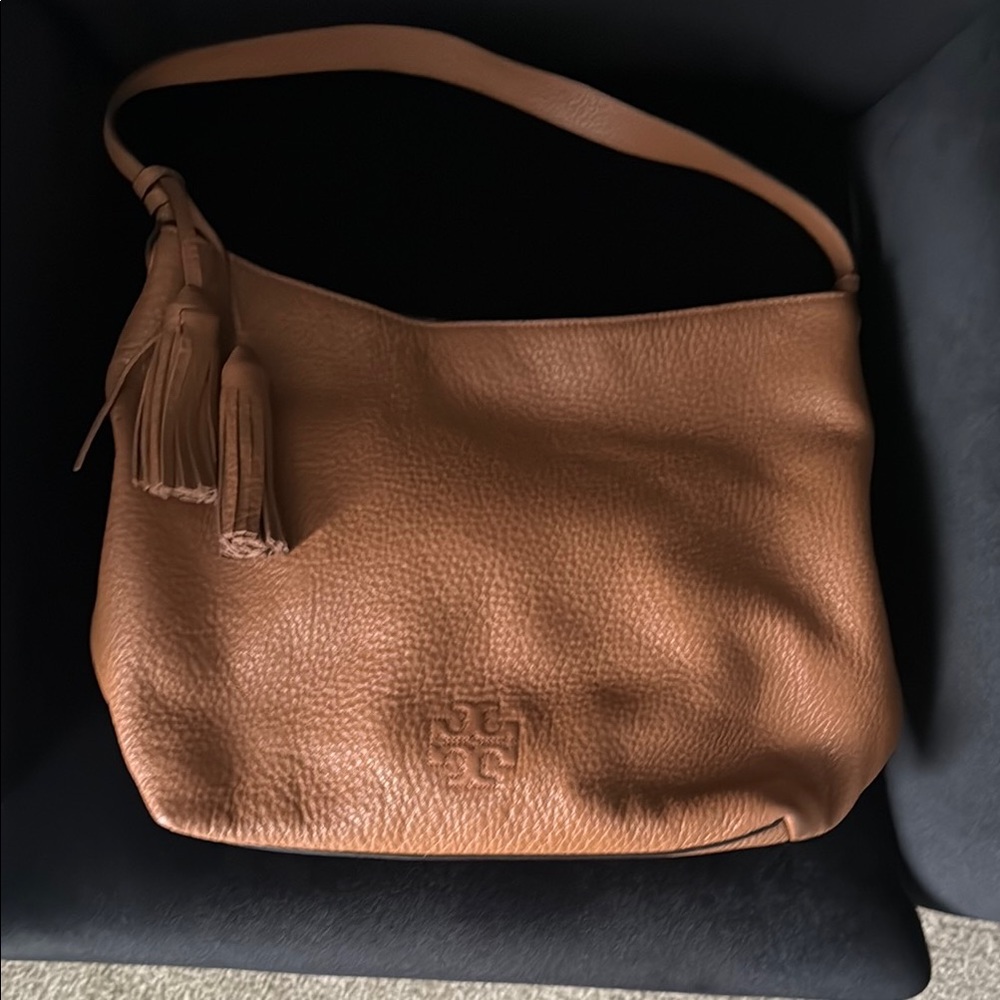 Tori Burch Tan Leather Hobo Shoulder Bag